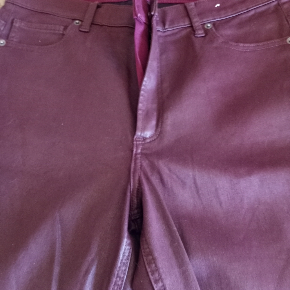 Maroon shiny jeans size 12
